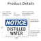 Signmission Distilled Water, 10 in W x Rectangle, Plastic OS-2PACK-NS-P-710-L-11060 - alternate 2
